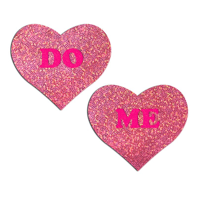 Pastease Glitter ''Do Me'' Heart Pasties Pink