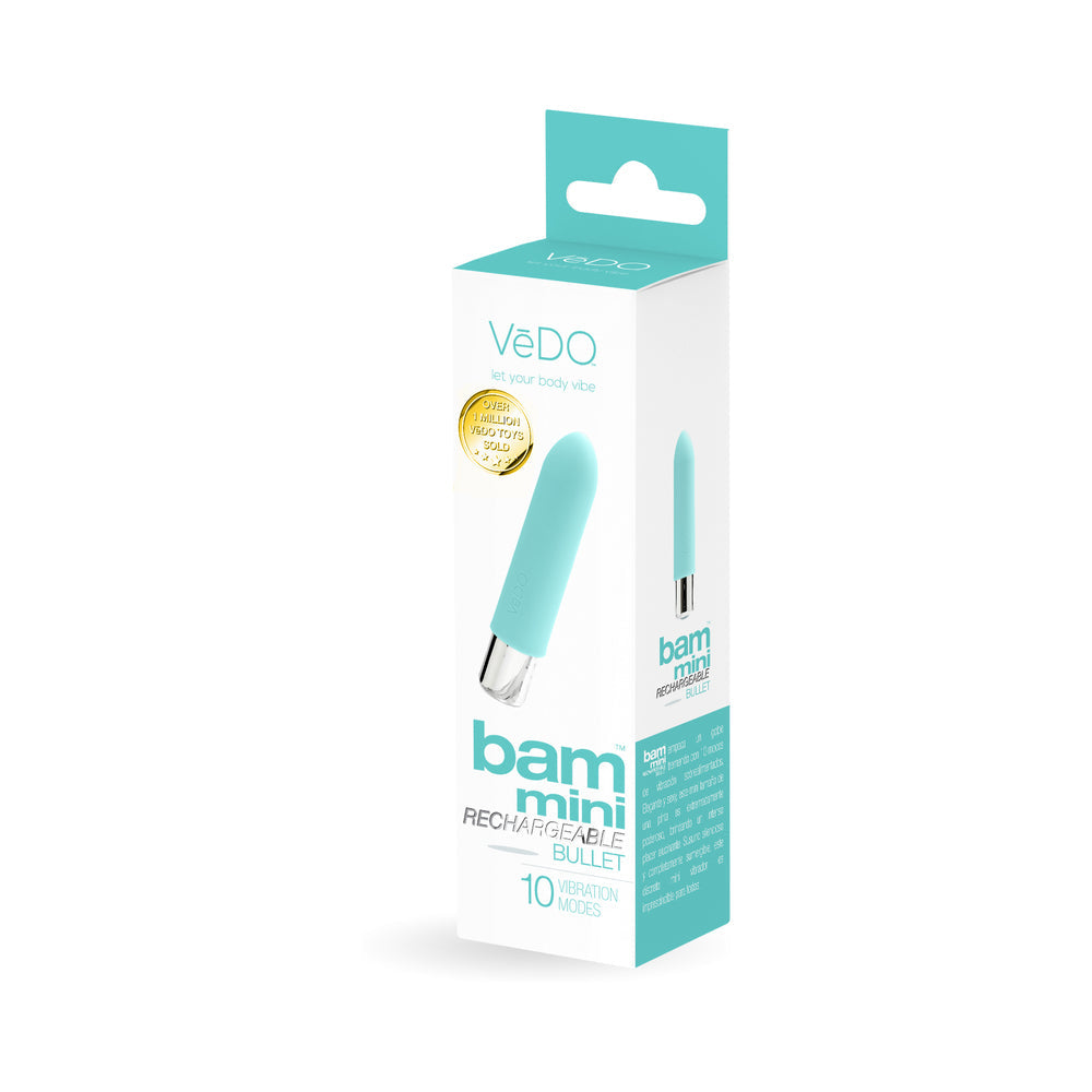 VeDO Bam Mini Rechargeable Bullet Vibe - Tease Me Turquoise