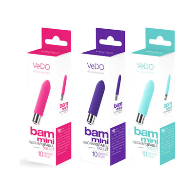 VeDO Bam Mini Rechargeable Bullet Vibe - 12 Pc Assort Display