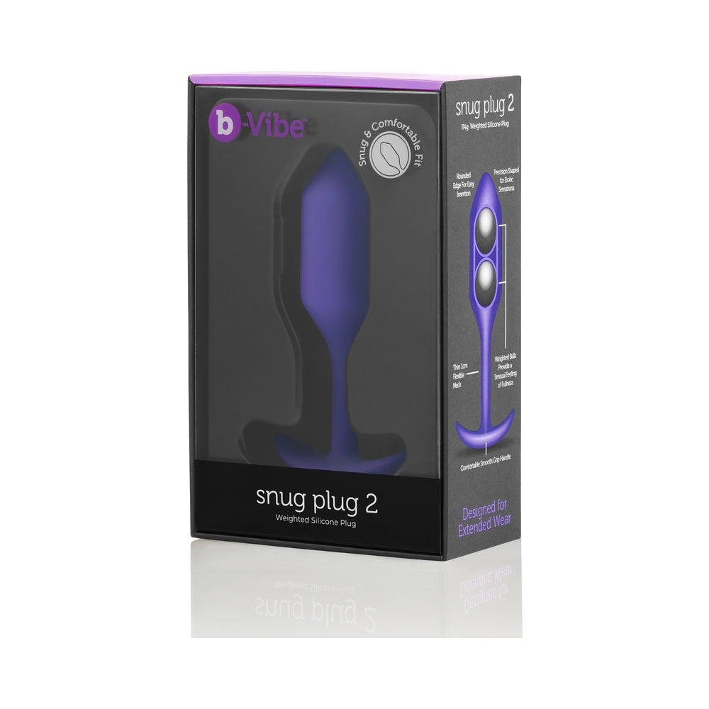 b-Vibe Snug Plug 2 Weighted Silicone Anal Plug Purple