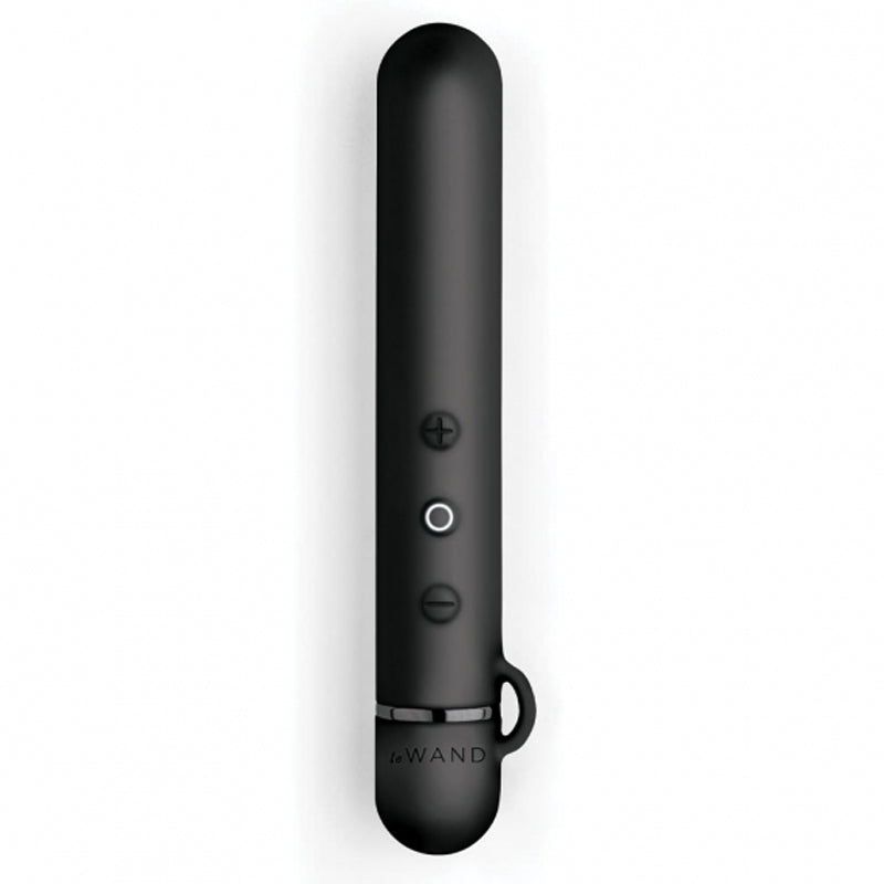 Le Wand Chrome Baton Rechargeable Silicone Mini Vibrator Black