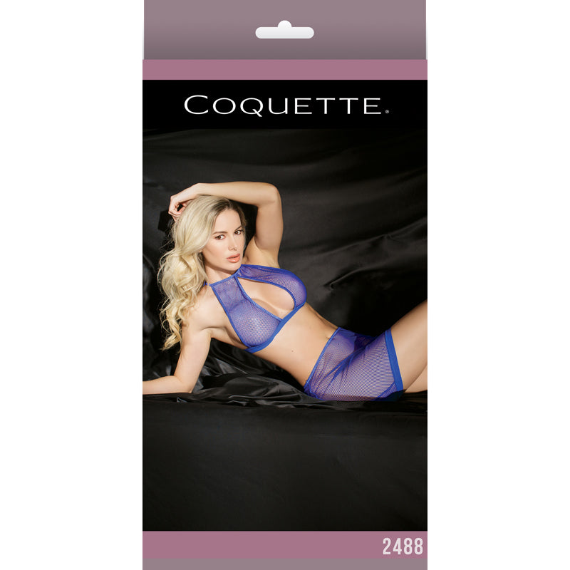 Fishnet Halter Top & High Waisted Skirt Cobalt OS Packaging Box