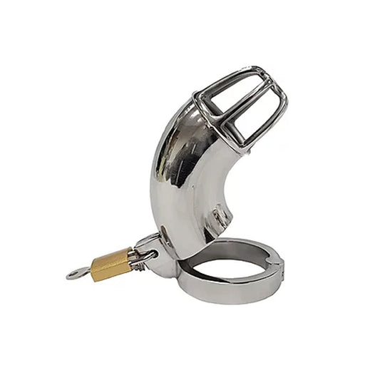 Stainless Cock Cage with Padlock ┬û In Clamshell