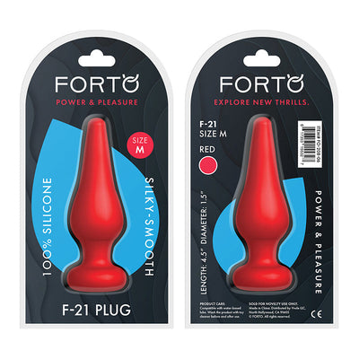 Forto F-21 Tear Drop Silicone Anal Plug Medium Red