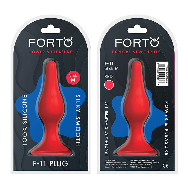 Forto F-11 Lungo Silicone Anal Plug Medium Red