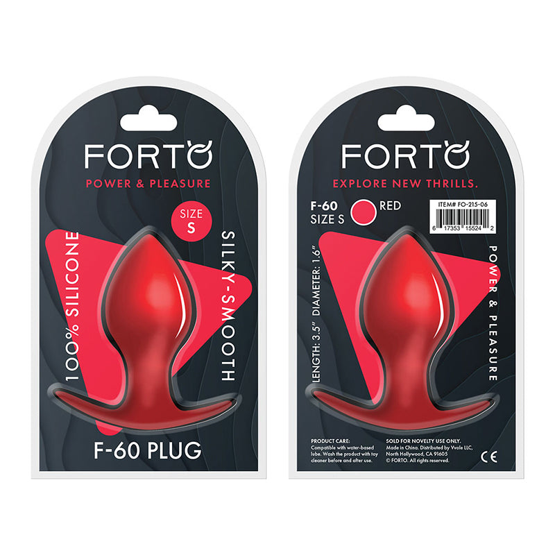 Forto F-60 Spade Silicone Anal Plug Small Red