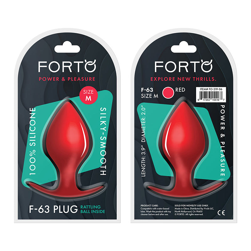 Forto F-63 Rattler Spade Silicone Anal Plug Medium Red