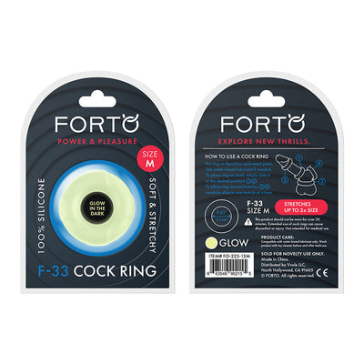 Forto F-33 Liquid Silicone Cockring Medium Glow