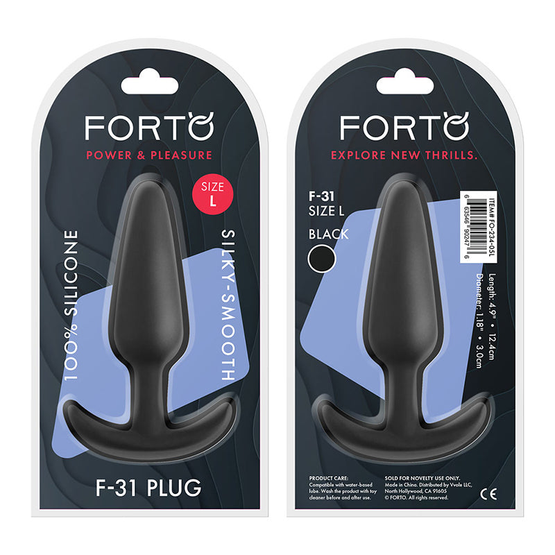 Forto F-31 Silicone Anal Plug Large Black