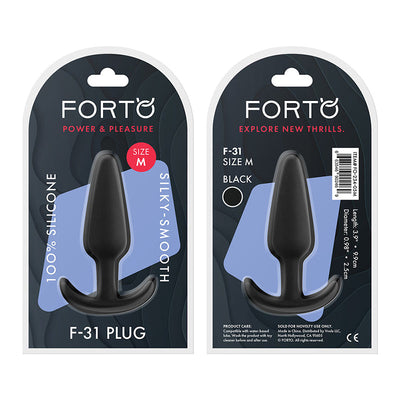 Forto F-31 Silicone Anal Plug Medium Black