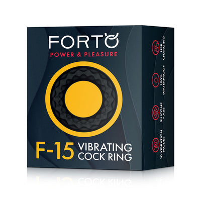 Forto F-15 Rechargeable Silicone Vibrating Cockring Black