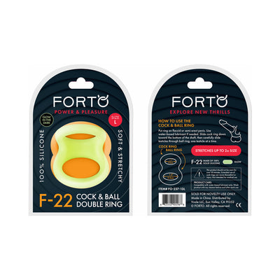 Forto F-22 Liquid Silicone Cock & Ball D-Ring Large Glow