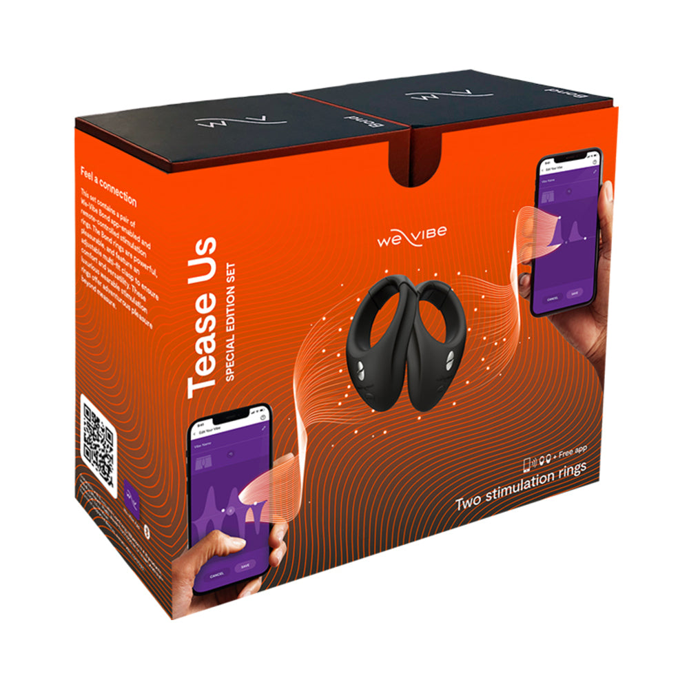 We-Vibe Tease Us Special Edition Wearable Stimulation Ring Set (Bond & Bond) Black