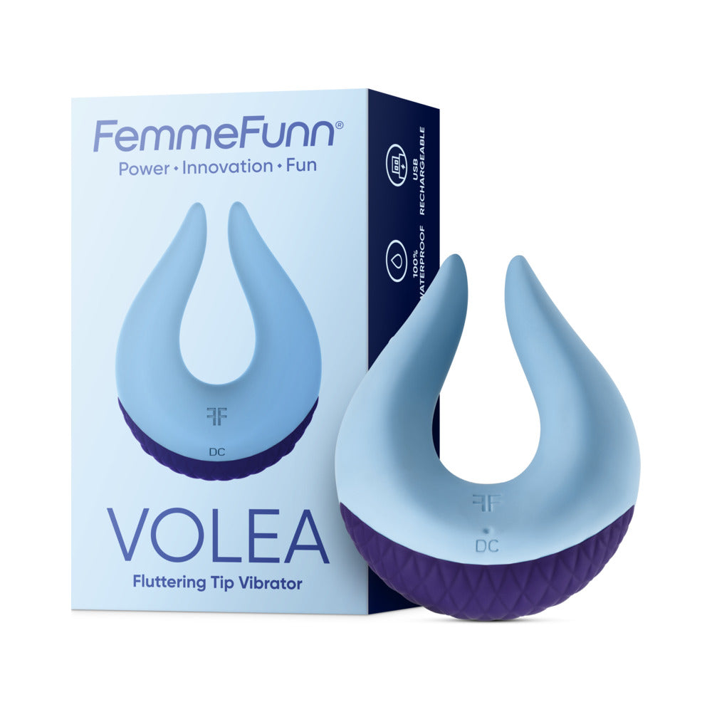 FemmeFunn Volea Rechargeable Silicone Fluttering Tip Vibrator Light Blue