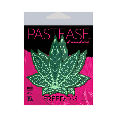 Pastease Indica Pot Leaf: Green Weed Nipple Pasties