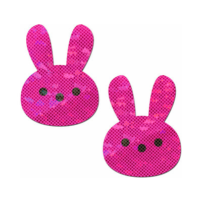 Pastease Glittery Pink Marshmallow Easter Bunny Nipple Pasties