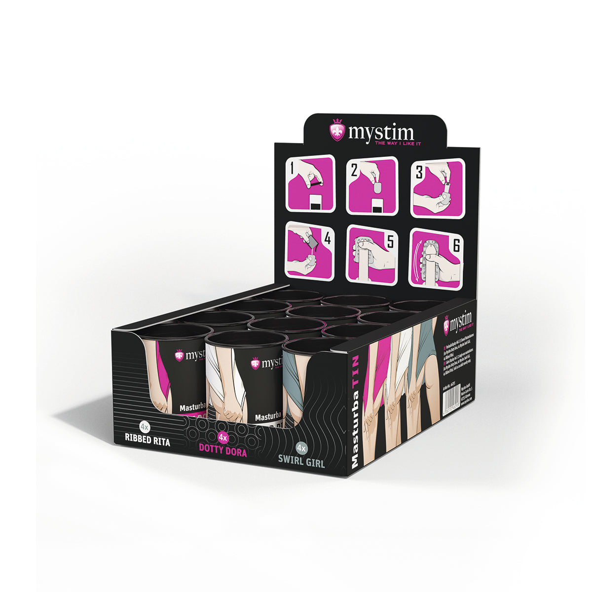 Mystim MasturbaTINS Stroker 12-Piece Display